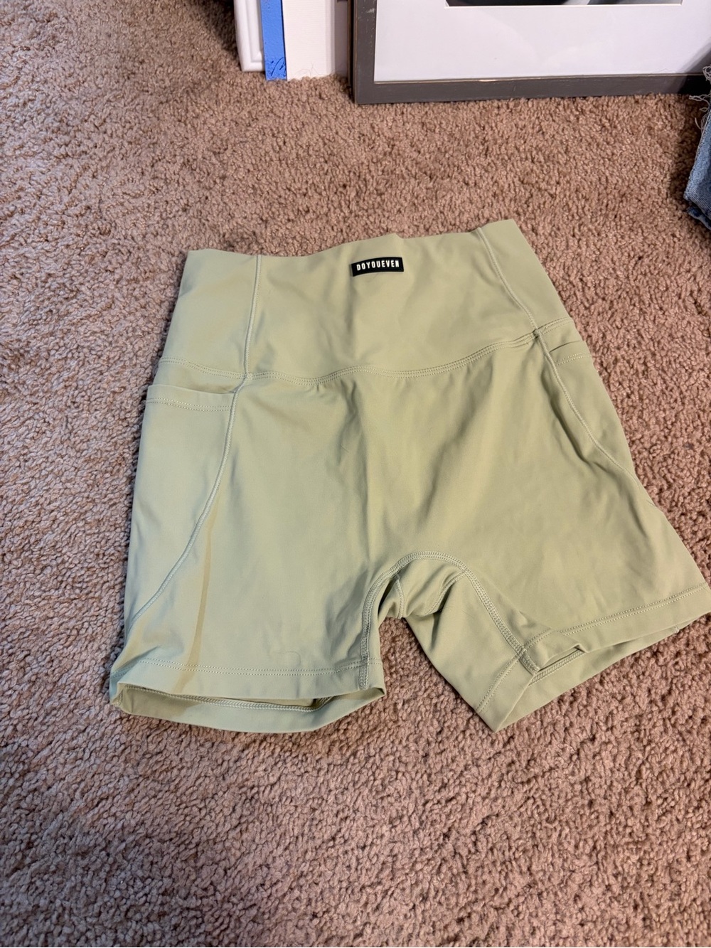 DOYOUEVEN Sage Green High-Waist Bike Shorts